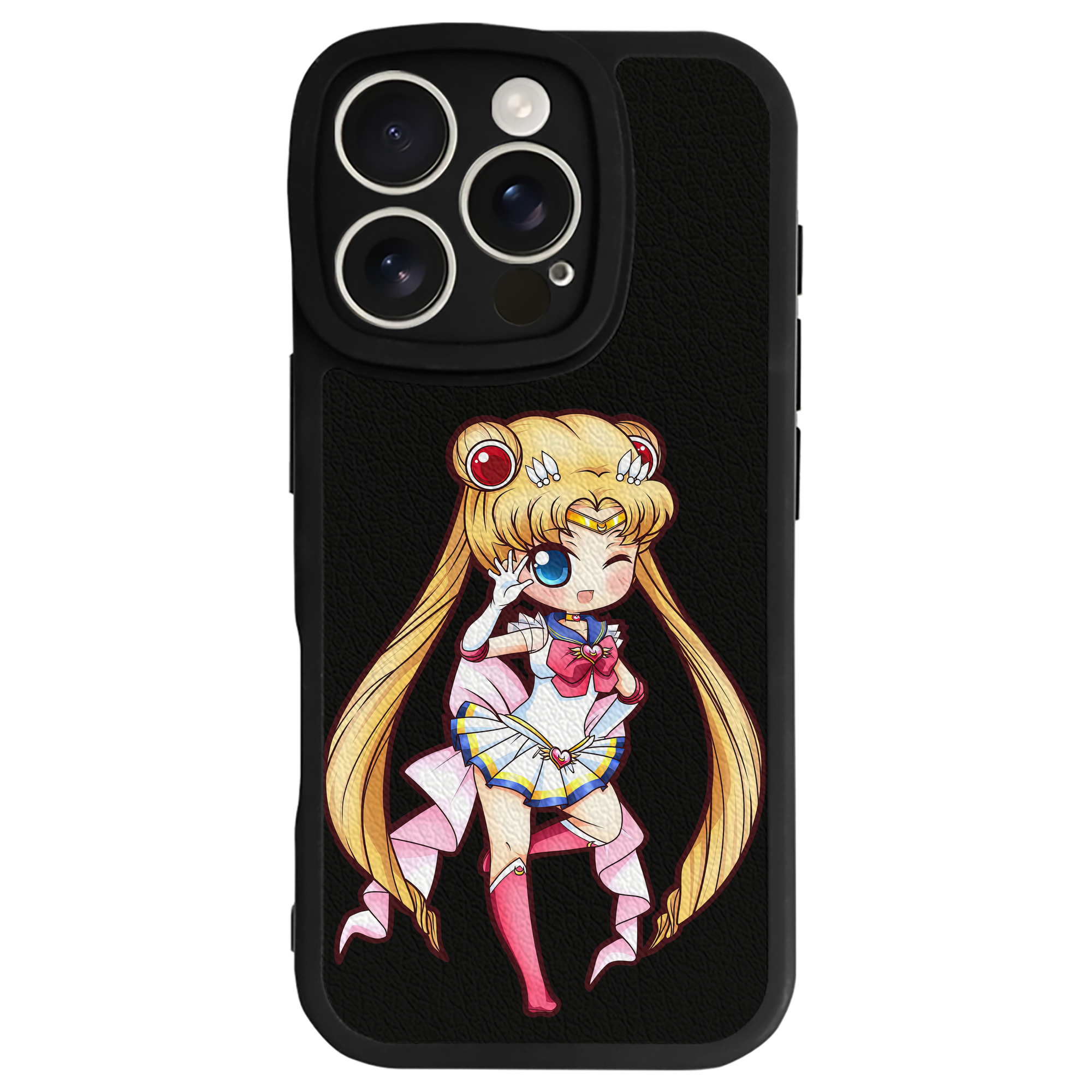 （画像用） 美少女戦士セーラームーン 月野 うさぎ つきの うさぎ Sailor Moon Tsukino Usagi 【iPhone 16シリーズ対応】シリコンスマホケース（レザー調） 材質：シリコン